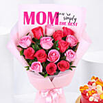 Mothers Love Roses Bouquet with Cake