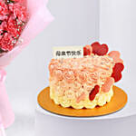 Mothers Day Carnation Bouquet with Cake