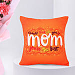Mothers Day Carnation Flowers with Mom Cushion