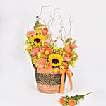 Vibrant Hues Flowers Basket