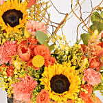 Vibrant Hues Flowers Basket