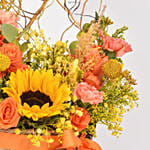 Vibrant Hues Flowers Basket