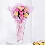 Pastel Petals Of Roses with Chocolates