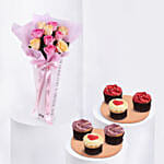Pastel Petals Of Roses with Cupcakes
