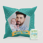 Personalised Fathers Day Cushion & Mug