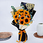 Charismatic Sunflowers Beautifully Bouquet for Fathers Day
