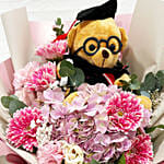 Bouquet of Success with Teddy Bear