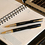 Personalised Classical Black Roller Pen Set of 2