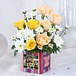 Whimsical Daisy and Peachy Roses