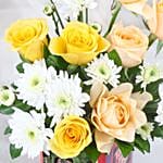 Whimsical Daisy and Peachy Roses