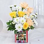 Whimsical Daisy and Peachy Roses
