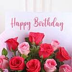 Joyful Personalised Rose Bouquet with Teddy Bear