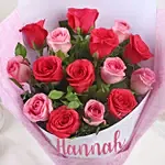 Joyful Personalised Rose Bouquet with Cake