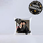 Graduation Special White Personalised Cushion with Balloon