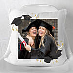 Graduation Special White Personalised Cushion with Balloon