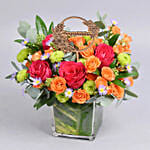 Congratulations Flowers Vase with Balloon