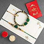 Lumba Pearl Rakhi Set Enchanted Stone Work