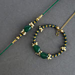 Lumba Pearl Rakhi Set Enchanted Stone Work
