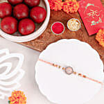 Rosy American Diamond Rakhi N Gulab Jamun Delight