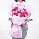 Personalised Roses Hand Bouquet for 520 V-day