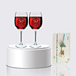 Special Engraved Glasses Set of Two with Bhaiya Bhabhi Rakhi