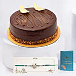 Yummy Chocolate Cake With Designer Peacock Rakhi