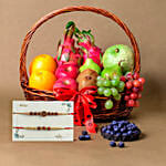 Fruitful Basket With Rudraksha Rakhi Set