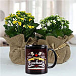 Jute Wrapped Dual Potted Plants for Teacher