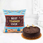 Chocolate Cake with Cushion for Teacher