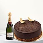 Chocolate Cake With Moet and Chandon