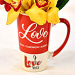 Flowers in Tall Love Theme Mug