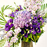 Purple Flowers Arrangement in Premium Vase