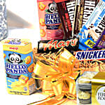 Chocolates Loaded Wooden Basket