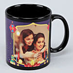 Personalised Deepavali Black Ceramic Mug