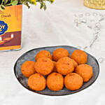 Sparks of Joy Deepavali Flower Arrangement and Motichoor Laddoo