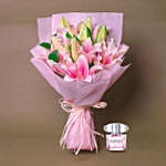 6 Passionate Oriental Pink Lilies with Perfume