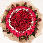 99 Roses and Skimmia Bouquet