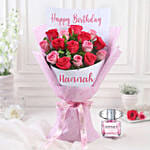 Joyful Personalised Rose Bouquet with Perfume