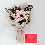 Titanic Rose Chamomile Bouquet with Greeting Card