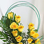 Yellow Roses Basket Arrangement