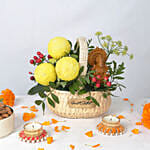 Laxmi Idol and Flowers Basket
