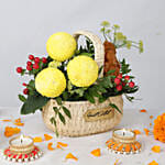 Laxmi Idol and Flowers Basket