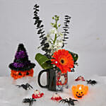Happy Halloween Black Flower Mug