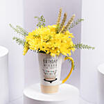 Yellow Chrysanthemum Flower Birthday Mug