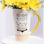 Yellow Chrysanthemum Flower Birthday Mug