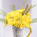 Yellow Chrysanthemum Flower Birthday Mug