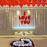 I Love You Balloon and Flower Bed Decor