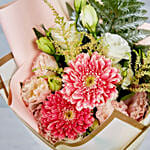 Dignified Mixed Flowers Bouquet with Ferrero Rocher