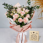 Titanic Rose Chamomile Bouquet With I Love You Table Top For Valentines