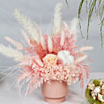 Alluring Mixed Preserved Flowers Designer Vase